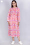 Mulmul Cotton Midi Dress With Floral Block Print